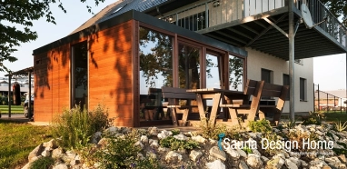 Kombinált szaunaház relax helyiséggel Kombinált szaunaház relax helyiséggel