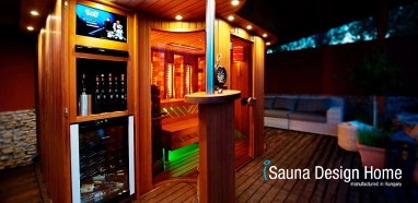 Kültéri szauna bárpulttal, bárhűtővel Kültéri szauna bárpulttal, bárhűtővel