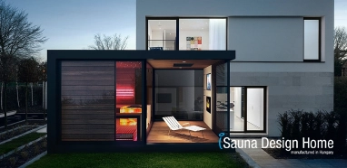 Wellness szaunaház pihenő terasszal Wellness szaunaház pihenő terasszal