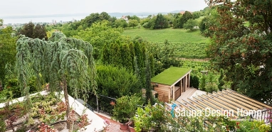 Wellness kert kombinált szaunaházzal Wellness kert kombinált szaunaházzal